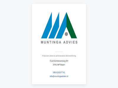 -020207741 085 3741 5h administratiev advies baarn dienstverlen eemnesserweg financieel info@muntingaadvies.nl mp muntinga oud