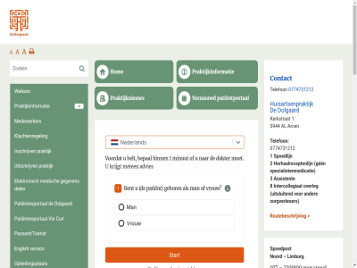 /huisartsenpraktijkdedolgaard 077 0774731212 1 10.15 10.45 12.00 14.00 16.30 17.00 2 2026 2201800 24 3 5944 8 8.00 a advies afsprak allen arc assistent avond/nacht beher belt bent bepal bereik beter binn compliment contact cookiewetgev curi dag del dienst dokter dolgaard echter elektronisch english evie facebok fit ga gebor gebruikersvoorwaard gegeven gen geopend gepland gev gezond goed help herhaalrecept herhaalreceptenlijn hom houd huisartsenpraktijk informatie inschrijv intercollegiaal kerkstrat klachtenregel klar krijg krijgt kunt laatst les limburg man medewerker medisch mental meten minut moet monitor nederland nieuw noord onz opleidingsplat overleg passant/toerist patient patientenportal patientportal patienttevredenheidsonderzoek per praktijk praktijkinformatie praktijknieuw privacyverklar specialistenmedicatie spoed spoedgevall spoedlijn spoedpost spreekur start team tel tele-monitor telefon tuss uitschrijv uitsluit updates uur vernieuwd verschen version vie vind volg voordat vrag vrouw war we websit weekend welkom wet www.facebook.com www.facebook.com/huisartsenpraktijkdedolgaard zoek zorgverlener