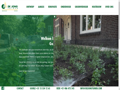 +31 12 13 1944 2 473 486 534 5375 545 65 aanleg ader all basis bedrijfstuin beplant beregen bergstrat bestrat bezinn bijzonder bladerdak bom contact detail drie droomtuin duurzam een elektra en expertis familiebedrijf garant generaties goirl gras groen groenverhur grot hom houtbouw huiselijk info@dejongtuinen.com informatie inspirer jong jouw kk klein kleurrijk kwaliteit landelijk lang lat mak markt modern omgev onderhoud onderhoudsarm ontwerp onz oog passend plek priv realisatie rek renovatie rustig sind stan start stroomt terug thuis tuin tuinproject vanaf vind welkom wij