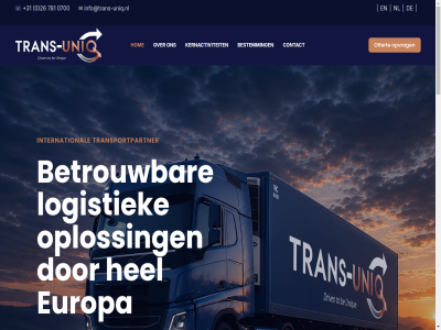 +31 0 0700 100 20 24/7 26 6921 781 81b aanpak afgestemd all be bedrijv behoeft belgie benelux bereik bestemm beteken betrouw beweg biedt bouw bv communicatie compromiss contact contacter dagelijk dankzij dedicated dekking dienst direct disclaimer driv duitsland duiv duurzam efficient efficientie ervar ervor eu europa europes expeditie expres flexibel flexibiliteit focus frankrijk gespecialiseerd goeder hel hom hoogwaard ieder impact info@trans-uniq.nl inhoud international italie jar kernactiviteit klantgericht koppelman kwaliteit logistiek mat menu nederland nem netwerk nl offert ondernem ontdek onz oost oost-eu oploss opvolg opvrag partner privacy realisatie recht rz samenwerk sector services slimm snelheid snell snelmenu spanj specifiek statement sterk support tijdig to tran trans-uniq trans-uniq.nl transparant transport transportdienst transportopdracht transportpartner uiteenlop uitgebreid uniq unique vandag veilig vertrouw voorbehoud voorwaard vrag webdesign wij youri zoek zorg