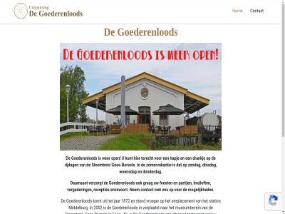 0113 1872 2002 2026 23 323015 4462gc albert all bank bedrijfsinformatie bezoekadres boek borsel bruiloft btw contact contactinformatie daarnaast design dinsdag donderdag drankj duijnweb emplacement enzovoort feest goederenlod goes goes-borsel grag hapj hom info@degoederenloods.nl jar komt kunt kvk middelburg mogelijk museumbezoek museumterrein navigatie nem ontwikkel open partij plesmanweg recepties recht restaurant rijdag sfeervol station stond stoomtrein terecht tijden vergader verplaatst verzorgt volg voorbehoud vroeger war wer woensdag zomervakantie zondag