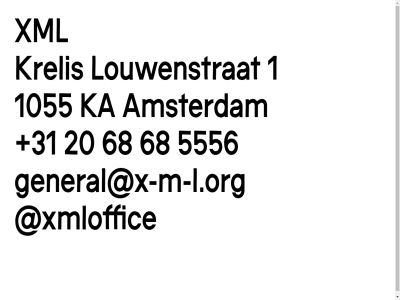 +31 1 1055 20 5556 68 amsterdam architectur general@x-m-l.org ka krelis louwenstrat research urbanism xml xmloffic