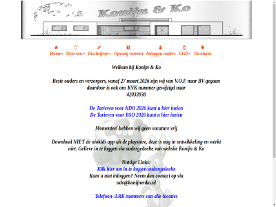 /lrk 2026 22 27 42033930 7241 algemen all app belastingdienst best bso buitenschol bv ch contact daardor direct disclaimer download gegan geliev gewijzigd ggd hoeflingweg hom info inlogg inschrijv inzien kdo kinderopvangtoeslag klik ko konijn kunt kvk link locaties lochem logg maart momentel nem niokid nl61rabo0146935527 nummer nuttig ontwikkel opvang ouder oudergedeelt peuter playstor rabobank sitemap tariev telefon udo@konijnenko.nl ur v.o.f vacatur vacatures vanaf verzorger via voorwaard vorm vrij webdesign websit welkom werkt wij