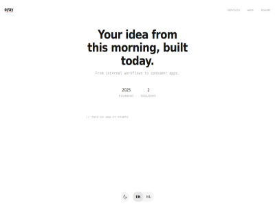 2 2025 app builder built consumer eyay founded from how idea internal it morning nl readm services start this to today work workflow your