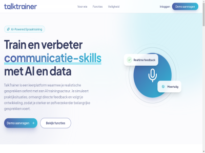 2026 42043383 5 7475 aangepast aanpak aanpast aanton accountdata adviser afgestemd ai ai-gesprek ai-platform ai-powered ai-stemm ai-trainingsacteur algemen all analyses authenticatie avg/gdpr b.v balie bb bedrijf bedrijfslev beher behoeft belangrijk beoordelingsgesprek beteken beveil biedt binn blijft bouw branch btw buit burgercontact center collectiev collega communicatie communicatie-skill communicatievaard communicer data debatter demo direct docent duidelijk echt een eindelos elk empathie eu europa europes exceller faciliter factor feedback fout functies functioneringsgesprek gebouwd gedetailleerd gesprek gespreksstijl gesprekstechniek gespreksvoer goorseweg hal hand hebt help herhal houd info@talk-trainer.nl inlogg inzicht jouw juridisch kennis klant klantgesprek klinkend kort krijg kun kvk lastig leerling leerplatform leidend lerarenopleid linkedin mak markelo meerder meertal mentor mentorgesprek merkbeloft mogelijk moment monitor motiver multi multi-factor natur nieuw nl869447464b01 nodig oef oefen oefensessie oefent omgev omweg onbeperkt ondersteun onderwijs ontdek ontvangt ontwikkel onz opgeslag optimal organisatie ouder oudergesprek over perfect pitchgesprek platform powered praktijksituaties prestaties privacy privacy-standaard privacybeleid prober product professional professioneler rapport reageert realistisch realtim recht risicovrij routin s sales salesgesprek scenario server simuleert skill slecht slecht-nieuws-gesprek specifiek spraaktrain stagebezoek standaard stemm sterker student studentgesprek tal talktrainer team teambeher tegenover tijd toe tol train trainingsacteur trust twent uitleg unie vak veilig verbeter verrass vertrouwd verwerkt via video video-uitleg voer voert volg volgen volgt voorbeeldgesprek voorbehoud voorbereid voortgang voorwaard vrag vrijblijv waarmee wachttijd war we werk wij wijs wilt winn zelfverzekerder zit zodat zorg zorgvuld