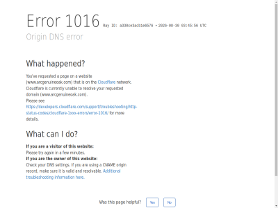 -08 -30 /support/troubleshooting/http-status-codes/cloudflare-1xxx-errors/error-1016/ 03 1016 2026 45 56 a a330ce3acb1e6576 additional again and are by can check click cloudflar cnam currently detail developers.cloudflare.com developers.cloudflare.com/support/troubleshooting/http-status-codes/cloudflare-1xxx-errors/error-1016/ dns do domain error few for happened helpful her i id if information ip it mak minutes mor network no on origin owner pag performanc pleas ray record requested resolv resolvabl reveal security see setting sur that the this to troubleshot try unabl using utc valid ve visitor websit what www.arcgenuineoak.com yes you your