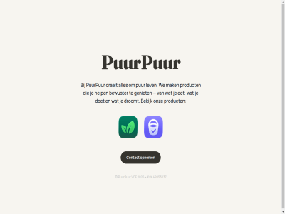 bekijk bewuster contact doet draait droomt eet geniet help lev mak onz opnem product pur puurpur we