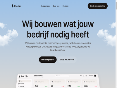 afgestemd bedrijf behoeft bekijk bestaand blog bouw contact daartussenin dashboard gebouwd gekoppeld gesprek gratis integraties jouw kennismak maatwerk mat nodig ondernemer onz oploss patchly plan reserveringssystem sas softwar standaard tol volled we websites wij will