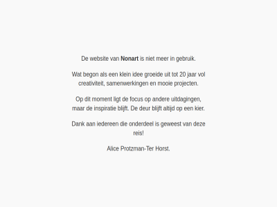20 alic begon blijft creativiteit dank deur focus gebruik groeid horst idee iederen inspiratie jar kier klein ligt moment mooi nonart onderdel project protzman protzman-ter reis samenwerk ter uitdag vol websit