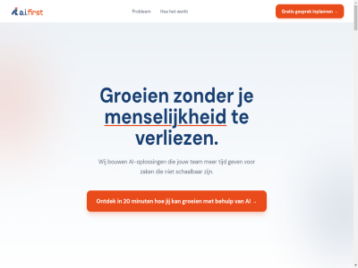 2 20 2025 ai ai-first ai-oploss behulp bouw contact dienst first gesprek gev gratis groei hetzelfd inplann jij jouw m menselijk minut nederland omzet ontdek oploss plan problem s schaalbar t team tijd verliez werkt wij zak