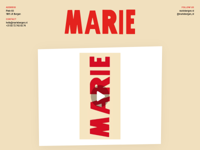+31 0 1861 63 72 74 743 93 addres berg contact follow hello@mariebergen.nl jx marie marieberg mariebergen.nl nl plein us