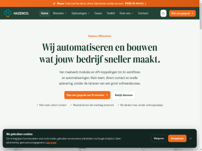 +31 -1 00 09 1 100ms 11 149 15 17 2 2026 24/7 42121114 4303 4307 6 79 99 abandoned accepter account achtergrond achtergrond-verwijderar advertenties adviez afnem ai ai-oploss ai-telefoonbot ai-workflow algemen all allemal alternatief analytic anoniem antwoord api api-koppel artikel auto auto-pilot automatiser b2b b2c bedrijf bedrijfswebsit bedrijv begrijp beher bekijk bezoeker binn binnenkort blog bouw breekt breid browser btw btw-nummer builder cart cases cod codes complet concret concurrentie concurrentie-scraper contact cookies custom customer dagelijk dark demo denk dezelfd dienst direct don done-for-you download draait dynamic echt een eenvoud eerst eig elf en engagement factur factuur-generator fit for gebouwd gebruik generator gesprek getest ging googl gratis groei grofweg grot hand handmat hands-on hazenco help hom hor info@hazenco.nl informatie inlogg inschat integraties intern it it-webshop jar jou jouw kijkt klant klein kom koppel kort kost krijg kunt kvk kvk-nummer lad les lever leverancier lijst liv loont ma maakt maatwerk maatwerkmodules mailchimp mailchimp-alternatief mak mat mee meestal minder minut mkb mkb-ondernemer mobiel mobiel-optimalisatie mod modules nachtmerrie nederland nem next.js nieuw nieuwsbriev nl869823206b01 nummer on onderhoud ondernemer onderwerp ontstan onz oplever oplevert oploss optimalisatie opzet pagina pagina-lad partner pdf pdf-samenvoeg persoonsgegeven pilot plan platform post praktisch pricing privacy process productized publiek qr qr-cod qr-codes realistisch recht red repetitief repricer review s samenvoeg scraper slimm snel snell sneller softwar softwarebureau stack stan startpunt statistiek sterk sub sub-100ms supabas sync system tak tariev team technologie techpanda techpanda.nl telefoonbot templat terugker theoretisch tijd tol toolkit tuss uitprober vanaf veelgesteld veilig verbind verkoopgesprek verkooppraatjes verplicht versnell vertel vertrouwd verwijder verwijderar via vind visitekaartj voorbeeld voorbehoud voordat 
