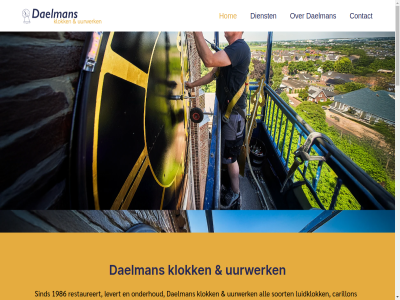 +31 0 1862 1986 4606 5621 6 advies all ambacht amerika behoud belgie beteken buitenland carillon contact daelman dienst duitsland egypt ga gerestaureerd gev groter historie hom honderd hoorbar info@daelmans.com inhoud installaties klank kleiner klik klok klokkenspell kun lever levert luidklok mat mechanisch missie nederland nieuwbouw o.a onderhoud ontdek oog oor oploss precisie profesionel restauratie restaureert schotland sind soort specialist surinam techniek terecht tijdlos torenuurwerk torenuurwerkinstallaties traditie uitbreid uurwerk v vakmanschap verricht verschil werkzam wij zendingsland zorg