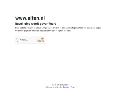 a25dc0608d233661 bent bescherm beveil beveiligingsservic bot cloudflar controleert even gebruikt geduld geverifieerd id pagina prestaties privacy ray schadelijk terwijl websit weergegev www.alten.nl