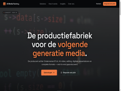 01 02 03 04 05 06 100 2026 achter ai ai-only ai-productie ai-tol ai-video aimediafactory.nl algemen all ander antwoord asset automatiser besprek binnenkort bok book-to-scren bouw branded bronn busines businessformat company complet concept contact content contentkanal cookiebeleid dag dagelijk digital disciplines distributie duidelijk edit een eig elk end end-to- ethiekbeleid factory faq fictie film filmisch format gebruik generatie geproduceerd gereserveerd gezicht herken how human hybrid infrastructur insight international ip it juridisch kanal ker ket kwaliteitscontrol los maand manuscript media mediafabriek menselijk merkverhal multi multi-kanal multi-tal nederland new nieuw nieuwsformat ondernemerstv.nl onderscheidt onderwerp only oploss partner personages pilot plek presentator privacy producent productie productiefabriek producties production recht regie releas s schaalbar schal scherm scren scroll series showrel snelheid solution tal terugker to tol vast verantwoord vertal video volgend voorbehoud voorwaard werk word work workflow zes