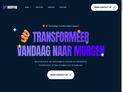 1 100 29 bedrijf begrip benut bewez combiner contact dienst expert expertis gedrev gemak grensverlegg help implementer innovatie innover integrer inzicht jarenlang klant klar kracht mak mensgericht menu merk migraties morg morphiq nem onz opnieuw tech technisch technologie technology terugker toekomst transformation transformer vandag voorbij vrag wij