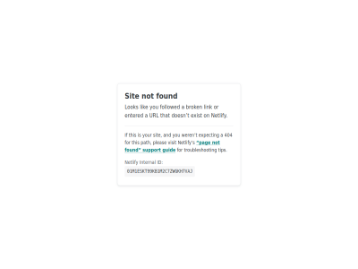 01m1eskt99kb1m2c7zwgkh7vaj for found guid id internal netlify not pag sit support tip troubleshot
