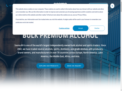 +31 -14 -4 -8 12 2002 2026 22000 3 3064 363 6 70 79 a about accept acros action africa alcohol all allerg allergen-free allow america an analytic and are art asia asked assuranc at availabl bcb be below ben berlin better beverag blending both bottler bourbon br brand brandy bringing browser browsing bulk buyer bv by can capabilities capacity carry certificates certification certified chain champion charity chos clean coa cognac collaborat collect commitment community complianc computer connect consolidates contact cookie cookies cosmetic countries cover customer customiz declin dedicated delivery development dilution dispatch distillates documentation documented does du each east education electronic email energy english enquiry established ethanol europ event every expand experienc expertis explor facility fair fast final find first fod for form format forward free french frequently from fssc full fully futur german get gin global gmo goal grad grain halster has hav high high-purity high-quality highest hold how if impactful improv includes independently india industrial information inquiry integrity interact international internationally inventory join key kosher land largest latin learn lif linked logistic looking mak manag management manufacturer material media meeting metric middl minimum mor most multipl near neutral new non non-fod non-gmo north not now oct on one open operation option or order organic origin other our out owned owner packag packing partner partnership paulo personalised pharmaceutical phon policy portfolio preferenc premium privacy producer product provided prowin purity quality quantity question rang raw re read recognised reliabl remember requir reserved resources rhum right rof rum s safety sales salon samples sasma satisfaction scotch sds see selected servic setting shipment shipping showcas sinc singl sourcing spa spanish specialist spirit standard stat state-of-the-art storag stores submit sugarcan supplier supply support sustainabilit