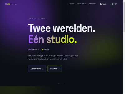 2 2026 achter app b bi bikemet bouwt c co cobi collectiver contact ding echt een gek indie kemet llectiver mens nl onafhank rijd scroll studio studios twee verzamel war wereld