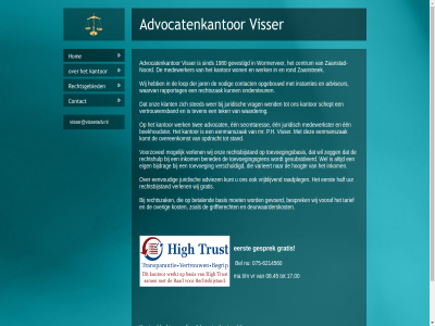 -6214560 075 08.45 17.00 1980 adviseur advocatenkantor basis bel bened besprek betal bijdrag centrum contact deurwaarderskost download eerst eig gesprek gesubsidieerd gevestigd gevoerd gratis griffierecht hom hoogt inkom instanties jar kantoorklachtenregel kantor kost lop ma medewerker moet mogelijk nodig noord ondersteun onz opgebouwd over rapportages rechtsbijstand rechtshulp rechtszak rond sind t/m tarief toevoeg toevoegingsbasis toevoegingsgren top varieert verlen verschuldigd visser visser@visseradv.nl vooraf voorzovel vr waarvan wel werk wij won wormerver zaanstad zaanstad-noord zaanstrek zegg zoal