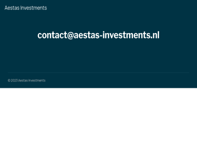2023 aestas contact@aestas-investments.nl ga inhoud investment