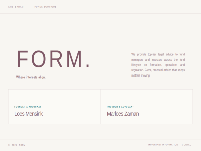2026 advocat align amsterdam boutique contact form founder fund important information interest investment lawyer loes management marloes mensink wher zaman