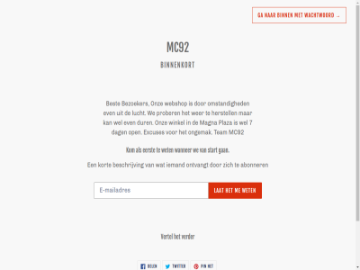 aangedrev abonner beschrijv binn binnenkort del eerst facebok ga gan geopend kom kort lat mc92 ontvangt pin pinn pinterest shopify start twitter verder vertel wachtwoord wanner we wet winkel