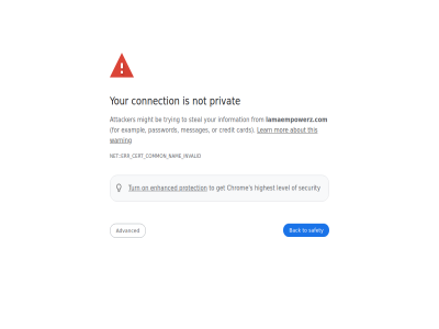 about advanced attacker back be card cert chrom common connection credit enhanced err error exampl for from get highest information invalid lamaempowerz.com learn level messages might mor nam net not on or password privacy privat protection s safety security steal this to trying turn warning your
