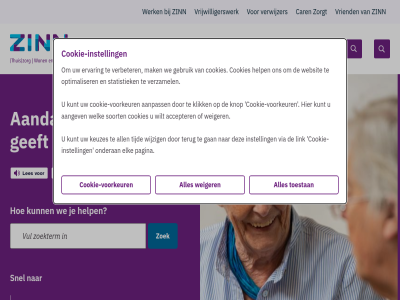 aandacht aangev aanpass accepter all car contact cookie cookie-instell cookie-voorkeur cookies elk elkar ervar gan gebruik geeft glan help hom instell keuzes klik knop kunt lang les lev link mak mogelijk onderan optimaliser pagina simpel snel soort statistiek tekst terug thuis tijd toestan uitleg verbeter verwijzer verzamel via voorkeur vriend vrijwilligerswerk we websit weiger welk werk wijzig wilt woonzorglocaties woord zinn zoek zorg zorgaanbod zorgt