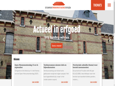 13 14 2.622.000 2020 2025 aanpak actueel advies architectur belangstell belev beschik bewoner bied bijeenkomst blik contact copyright cultuurhistorie detail dienst download eig eigenar erfgoed fries fryslân functie gebouw herbestemm herstel historisch hom info ingewikkeld instandhoud jar karakteristiek landschap les link menu molen monument monumentendag monumenteninstell monumentenzorg monumintehû nieuw onderzoek ontwikkel oog open organisaties oud over pand partnerorganisaties piweb provincial provincie ruimtelijk s samenwerkingsverband september stelt steunpunt subsidie sumo thema verder verduurzam vergt waard websit website-ontwikkel wij zoek