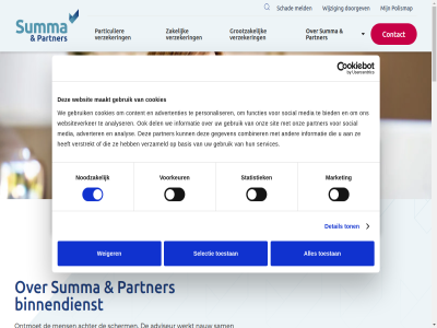 0 054 088 2 2026 54 6 75 76 achter acura advertenties adverter adviesgesprek adviesgroep adviseur algemen all analys analyser basis belang beschik best betrok bied binnendienst binnendienstadviseur binnendienstmedewerker bruijn charmayn combiner contact content cookies cookieverklar cot dagelijk del deskund detail dijker disclaimer doorgev download een eisenburger enthousiasm enthousiast ernar ervar even extra functies gebruik gegeven geweld gewon grag groep grootzak hannie help hopelijk hor informatie ins jij joost jouw kenn kennis keuz kijk klachtenprocedur klar koen kom maaik maakt maandag mak manager mandy market media meest meestal meld mens nauw nem nergen net noodzak noort ondersteun ondersteund ontmoet onz operationel out particulier partner personaliser polismap privacyverklar recht relatiebeheer@summa.nl relatiebeheerder riccardo rick risicomanagement roza ruim sam schad scherm schipaanboord selectie servic services sit situatie snel social speelt spreekt sprek stan stapj statistiek summa team toegankelijkheidsverklar toestan toestemm toestemmingsselectie ton vanuit vast veelgesteld verschill verstrekt verzameld verzeker verzekeringsspecialist voorbehoud voorkeur voorwaard vrag waarschijn war we websit websiteverker weiger werkt wij wijzig zakelijk zet zit zult