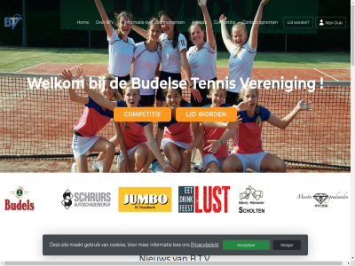 +31 16 17 2025 2026 40236554 492 495 8 878 9 abonnement accepter adres agenda avond b.t.v ban beschik btv budel built by c club competitie contact cookies copyright dag e e-mail gebruik hom info@budelsetv.nl informatie kies knltb knltb.club kvk kvk-nummer les lid lisa maakt mail middag morg nacht najar nieuw nummer ochtend opnem powered privacybeleid selecter sit telefoonnummer tennis vandag veren verstur voorjar vrag weiger welkom