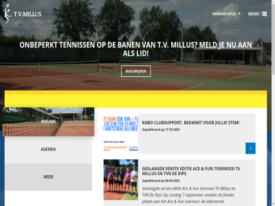 -09 -10 -2025 /bkg 08 1 17 2 2009 2026 26 5 7 ace actiev activiteit agenda all allereerst augustus ban banenstatus bedankt beid bekijk benzin beschikt best bracht club clubsupport de dijk drie editie eerst end enthousiast ervar faciliteit finales fun gan geobasis geobasis-d gepubliceerd gerealiseerd geslaagd gezamen gezell googl hand houd iederen inclusief inschrijv jong jullie kaartfout kaartgegeven kantin kunstgrasban leefbar lekker lid ligg locatie maandag meld menu milhez millus mooi nard navigation next nieuw nodig onbeperkt onderl onz oud overdekt plat prachtig prestatie previous privacyverklar publiek rabo rand rapporter recreatie riool rip rondom september servic servicestation sneltoets speler spit sponsor sportiev start stem t.v t.v.millus tennisliefhebber tenniss tennistoernooi tennisveren terras thijs toebehor toernooi toggl tv tvr vanuit vel veren vond voorwaard vrijwilliger waarbij waarmee we weijerij wel welkom wer zin zondag