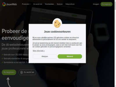 00 1 10 100 12 2026 24 30 33 352.000 4 5 50 6 6767 aangedrev aanmak aanpass abonnement actie advertenties affiliates afwijz ai ai-aangedrev ai-websitebouwer akkoord all allereerst analyser automatisch b.v bandbreedt basis bedrijf begint begrijp behoeftes bekijk beoordel beschik beschrijf best betal beter bewerk bezig bied biedt binn blog bouw bovengemiddeld breng btw builder by codetal commerc community complet contact cookies cookievoorkeur daarmee daarna daarom dankzij deelt del design direct diver doet domein domeinnam droomwebsit duurt duurzam e e-commerc e-mail e-mailadres e-mailadress echt editor eenvoud eerst eig eindhov elk enig enkel facebok fantastisch gan gebruik gebruiksvriend gebruikt geeft geld gemaakt gemiddeld geoptimaliseerd geschikt gevond googl gratis handig help helpcentrum helpt hoeft hoevel hulp ideal idee ideeen iederen inclusief informatie inhoud inlogg instagram intrek intuitiev jaarlijk jar jij jou jouw jouwweb jun klant klantenondersteun klar klein klik knie kost kostelos krijg kun kunt kwestie lad lanceert lang lat ler leuk lev lez linkedin lit log maand mail mailadres mailadress mak maker makkelijker media meest middel minut moment muis mum nederland neerzet netwerk nieuw nl nodig nr ok ondernemer onlin onnod ontwerp ontwikkelt onz opslagruimt opzet par partner pas pass per personaliser persoonsgegeven plaats powered prijz privacy privacypagina pro prober product professional professionaliteit professionel programmer publicer registrer reisfoto responsiv rest s scor seo sit slag slecht slep snel social soort standaardtarief start stral super support support-team t/m tariev team technisch tijd toekomst toestemm toevoeg tol trustpilot twijfel uitstek uren vacatures veelgesteld vergelijk verhal verker verkop verwerk volled voorbeeld voordel voorkeur voorraadbeher voorwaard vrag vrijheid war we webshop websit websitebouwer websites webwinkel welk werk werkt wij wilt youtub zakelijk zegg zer zien zodat zoek