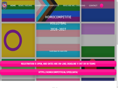 -2027 /speeldata/ 11 2026 34 50 a amaz an and any are be belgium benelux better by can competitie competition contact content copyright creat dates deadlin different down email exist for germany holland hom homocompetion homocompetitie homocompetitie.nl homocompetitie.nl/speeldata/ info info@homocompetitie.nl information it join know level lgbtq lin living mixed mor new next nieuw okt on on-lin open or organized part player question register registration s scroll season send sev sign sit skip sunday team the this to total up.you us via visit visited volleybal we websit welcom who wintertim with year