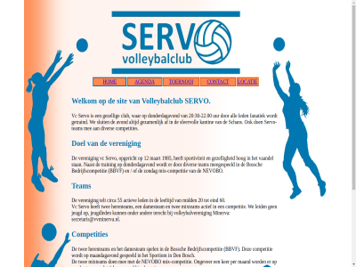 agenda competities contact hom locatie servo team toernooi volleybalclub