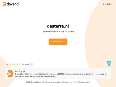 2026 250.000 50 9.4 algemen all beher bemiddel brengt copyright deal desterre.nl doel domeinnam dovendi elkar goed interes international kop koper nam nederland partij privacy recht review ruim verklar verkop verkoper via voorbehoud voorwaard we