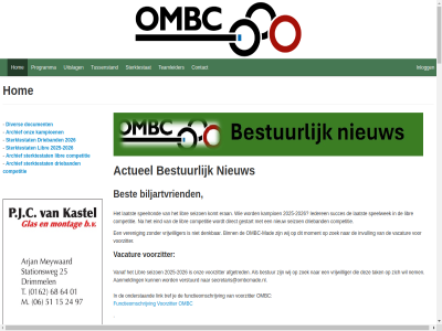 +31 -18802759 -2026 0 1 14 14e 19 2 2025 2026 22 29 3 4 5 6 9 aangepast aangeslot aankom aanmeld actueel afgetred algemen all april archief bas beeindigd begonn bekend best bestur biljartdriv biljarter biljartpoint biljarttoernooi biljartveren biljartvri binn blijk bovenstaand buit by caf competitie competities contact corn deelnam del denkbar diver document draagt drieband email freggel functieomschrijv gebruik gefeliciteerd gehuldigd gespeeld geupdat geupload hart hom iederen individuel informatie informer inlogg interes invull izak jaarlijk jongst jullie juni kampioen kampioenschap klas klik kom kun laatst led ledenvergader les lez libr link mad mak mogelijk moment naast nem nieuw ombc ombc-mad onderstaand onderwerp onz opvolger organiser pagina per plek pluijm prijz programma secretaris secretaris@ombc-made.nl secretaris@ombcmade.nl seizoen snel speelrond speelrondes speelwek sponsor stand steegj sterktestat stur succes t tak team teamleider telefoonnummer thuishav tijden toe toernooi tref tussenstand uitgereikt uitleg uitslag updat vacatur vanaf vark verder veren verenigingsnieuw vermeld verslag verstuurd via vind volgend volgt voorzitter vrijwilliger warm websit weekend wek welk wer werd wet wij will winnar zoek zull