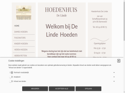 00 06 09 09.30 13.30 17 17.30 18 20 21.00 29 30 33 3771 66 73 accepter all allen analytisch artikel atelier barneveld basis beenmod bel bepaald bereik bezoeker bied bs collectie contact cookie cookie-instell cookies dames dameshoed derd di do en fascinator gebruik gebruikerservar gehel gevestigd gezell grag handtass her herenhoed hoed hoedenhuis hoedenspecialist hom ingeschakeld inhoud inspirer instell jan karakteristiek kiependaarp kinder kom koopjestafel korting lat lind m.u.v ma maakt nieuw noodzak nummer ontdek onz openingstijd opslan optimal pand pet schaffelaarstrat schoudertass seizoen sjal storing tass technisch tel telefonisch uniek vast vindt vr war we websit weergegev wegen weiger welkom wens winkelcentrum woe za zomercollectie zon
