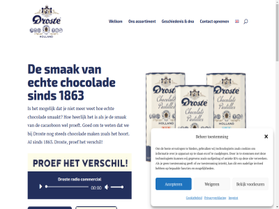 00 1863 2026 accepter apparat aroma assortiment audiospeler authentiek beetj beher behoud bekend bekijk bepaald best bied bijvoorbeeld blijv cacaobon cacaoboter chocolad chocoladefabriek chocolademaker commercial contact cookiebeleid cookies disclaimer dna drost droste.nl echt eig en/of enig ervar functies gebruik gebruikt geeft gegeven gemaakt geschiedenis glorie goed grot heerlijk helemal hierdor historie hittebehandel holland hoort id imprint informatie ingredient intrekt invloed karakteristieke/volle krijgt kwaliteitschocolad laatst lager mak meest melkchocolad mixt mogelijk n nadel nederland nieuw omhoog/omlaag oorspronk opnem overgeblev overher pastilles pijltoets privacyverklar proef proeft pur raadpleg radio rep rijk s sind sit sitemap slan smaakt smak sted stemm surfgedrag technologieen temperatur toestemm uniek vel verhit verhog verlag verschil vervlieg verwerk volum voorkeur we weiger wel welkom wet wij zoal