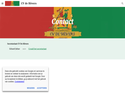 accepter akkoord analyser contact cookiebeleid cookies cv e ga gebruik gebruikt gedeeld googl hèver informatie klik lever mail secretariaat services sit verker weiger