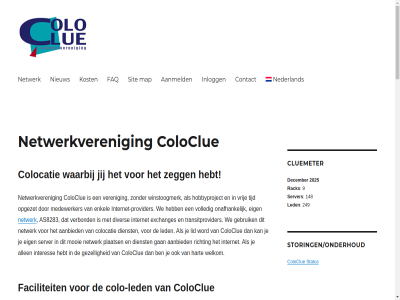 1 148 2025 24 249 7 9 aanbied aanmeld aanmeldformulier aanvrag acces adress alleen-lez allen amsterdam ander as8283 band bandbreedt barbecue bedankt belangstell beleid beveiligd bgp bmc borrel cluemeter colo colo-led colocatie coloclue coloclue-borrel consol console-acces contact cor datacentrum dataverker dc4 dc5 december dienst direct discussie diver dns domein e e-mail eerst eig enkel ethernetaansluit eunetwork exchanges faciliteit faq filter formulier forum gan gbps gebruik gezell hart hebt hobbyproject inbegrep informatie inlogg insprak instell interes internet internet-provider inzicht ipv4 ipv6 irc irc-kanal jij kaart kanal kost kostenoverzicht kunt last led ler les lez lid list maandelijk mail mailing map medewerker menu mit mooi natur nederland netwerk netwerkveren nieuw nodig onafhank onbeperkt ondersteund ongefilterd onz opgezet ospf out out-of-band overlast overleg plaats poort provider qupra rack real real-tim rebot remot rever richting router ruimt secundair serial server serverruimt servicemenu sit sponsor ssh status storingen/onderhoud stroompoort stroomverbruik supermaster switchabl techniek tijd tim toegang transitprovider tunnel vast verbind verbond veren veroorzaakt via volled vpn vrag vrij vul waarbij we welkom winstoogmerk word wordpres x zegg zodat zovel