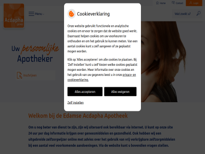 24 aandoen aantal accepter acdapha advies apothek b.v bereik beter bovendien contact cookieverklar dag dienst edam gebruik geneesmiddel gezond hom hoofdmenu informatie inschrijv instell internet krijg kunt login menu onlin onz per privacy sit stell uiteraard uitgebreid uur verkrijg via voorkom vrag vrij websit weiger welkom wij zelfzorgmiddel zelfzorgwijzer zoek