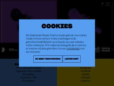 -13 2026 3 algemen anbi belangrijk beleid bezoek contact cookie cookiebeleid cookies disclaimer facebok festival ga gebruik gebruiksvriend gef heerl instagram januari jouw liever linkedin linktr.ee maakt mis nederland nieuw nieuwsbrief nodig ntf onz overzicht privacy rotterdam saai september theater toestemm verbeter vind voorwaard waarborg waarom websites wel wet wij will youtub