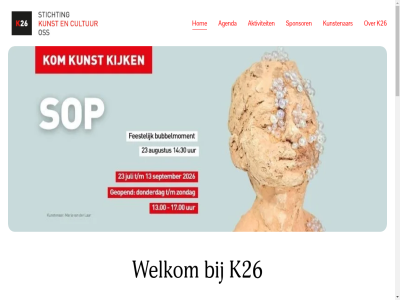 agenda aktiviteit cultur hom k26 kunst kunstenar oss sponsor stichting welkom