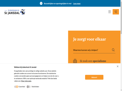 2026 afsprak afwijk akkoord algemen beid bekijk bezoek bezoektijd bied contact contactgegeven cookies correct duidelijker elkar en essentieel f functioner gebruik gebruikt gesprek goed grag help helpt informatie informatiefolder jansdal kom komt l les locaties mak makkelijker mei mening nieuw onz openingstijd optimal overzichtelijker per persoonsgegeven prettig privacyverklar sit specialism st statistiek statistisch thuis vakjes veilig verbeter verzamel vink voorbereid voorbereidt websit welkom werk werkend wij wilt ziekenhuis zodat zoek zorgt zorgverlener