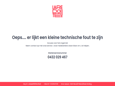 029 0432 31.220.87.60 467 a3aebf650f4c19a0 block/ip block/rate client contact error excuses fout help id ip klantenservicenummer klar klein la lijkt limit medewerker nem oep ongemak onz ray reason redout servic stan technisch waf