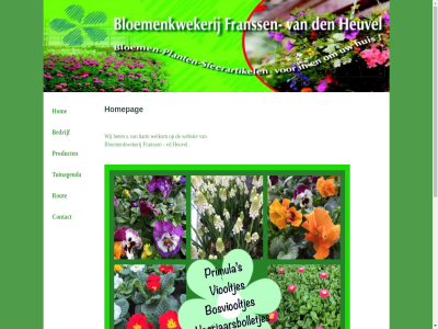 2015 bedrijf bloemenkwekerij contact facebok franss hart het heuvel hom homepag lik onz pagina product roanja rout tuinagenda vd websit welkom wij