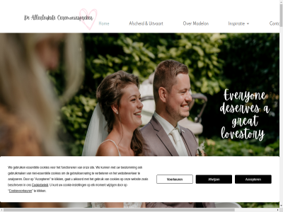 .. 1150 aandacht aandoen accepter achterlat afscheid afwijz akkoord algemen all allang allemal allen allerleukst alles alvast alwer analyser ander anekdotes anker antwoord avontur beantwoord begin beginn begon begon.jullie belev bell bepaald bericht beschrev betekent beter bied blek blijvend blok bovenstaand breng brochur btw ceremonie ceremoniespreker contact contactformulier cookie cookie-instell cookiebeleid cookies cookievoorkeur copyright creativiteit ded denk doe doel drag duidelijk e e-mail echt eerst eig eigen eigenschap eindelos elis elk elkar en ene enig enorm eran ernar erop essentiel euro even exclusief familie foto fotografie functioner gan gast gat gebruik gebruikmak gebruikservar gef gefietst gehoord geleerd gelof geprat geregistreerd gesprek gev gezien googl grag grot hal hel hem/haar hemd hen herbevest herhaald herken hiermee hiernaast hieronder hij/zij hoev hom hoofdstuk hoopvol hop hor hou humor huwelijksbeloft huwelijksceremonie inclusief inderdad individueel indruk informatie inspiratie instagram instell irritant jar jij jou jouw juli jullie kenn kennismak kiez kijk kinder klein kleinkunst klik koffie kom kopj kunt laatst lach lachen.als lastig lat later lekker ler leuk liefd liefdesverhal liefj liefst liever lijf liv logisch lop maatwerk madelon mail mak man mat mee meest mens merk met middag misschien mog mogelijk moment muziek naartoe naast nadat nam namelijk natur nerveus niet-essentiel nieuw offert omstander omweg onderweg onlin ontkenn ontmoet onverget onvermijd onz opnem ouder outfit partnerschap past person personeelsbarbecue personeelskamer plot prachtig prat precies principieel privacy proev professionel punt raakt recht reiskost ritueel rol romantisch sam schuurman sfer sit slogan social som spull stan start stell stelt stiekem stop stopt stuk tal talloz tas tasj tasjes telefon terugvind tevel tijd tijden toe toekomst toestemm toevall trouw trouwambtenar trouwceremonie uitlach uitsprak uitvaart uitziet vaker vanaf vang vast vel verbet