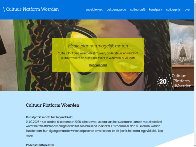 01.07.2026 1 10.07.2026 1000 20 2026 2027 3441 aanbod aanvrag achter activiteit agenda algemen b basis begrotingstekort bekend bekijk belef bijdrag bijzonder blijf boeiend club contact creatiev creativiteit cultur culturel cultuuragenda cultuurbelever cultuurcaf cultuurmaker cultuurprijs cultuurprikkel direct drag e e-mail een eenvoud eert elk evenement exposities facebok gb geleverd gemeent geopend gesprek googl groep hom hoogt hor ideeen info@cultuurplatformwoerden.nl ingewikkeld initiatiev inschrijv inspiratie inspirer instagram instell inwoner jaarlijk januari jar jouw jury kunst kunstmarkt kunstpark kunstparkt kwartal lang lat leeft les lev lez lijn maakt mail mak maximal mens mogelijk mooi muziek nieuw nieuwsbrief omgev onderscheid ondersteunt ontdek ontmoet oostsingel organiser person plann plat platform plek podcast postadres prestigieuz prikkel privacybeleid project recaptcha roept servicevoorwaard significant spotlight stimuleert subsidie subsidieloket talent theater toepass uur verbindt verhal verrass verstur vind voordracht voorzien vrag websit wek winnar woerd woerden workop youtub